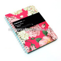 Colorful hardcover wirebound notebook